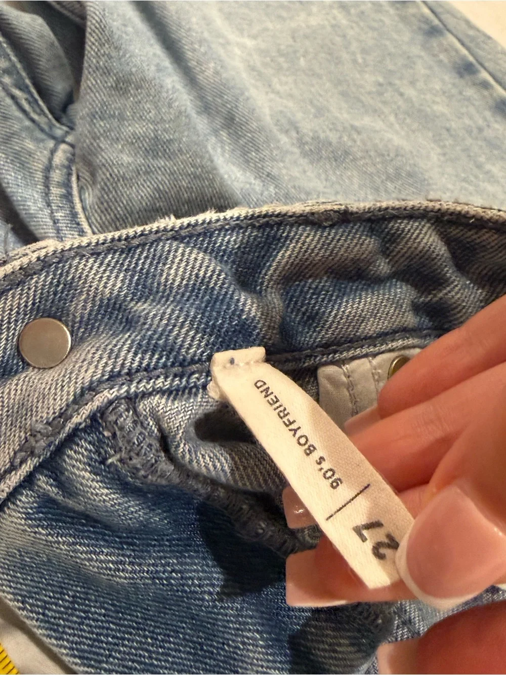 PacSun Light Blue Straight-Leg Jeans with Butterfly Embroidery